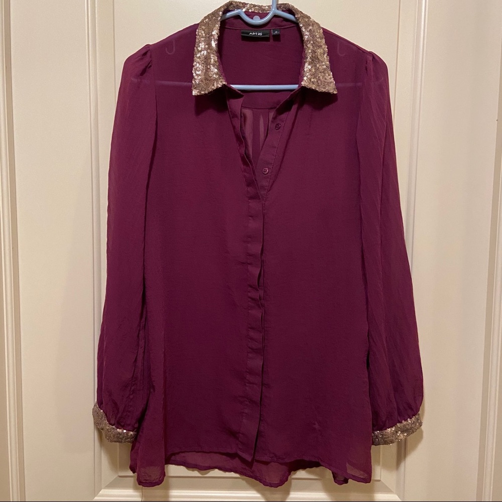 Sequined Collar Blouse